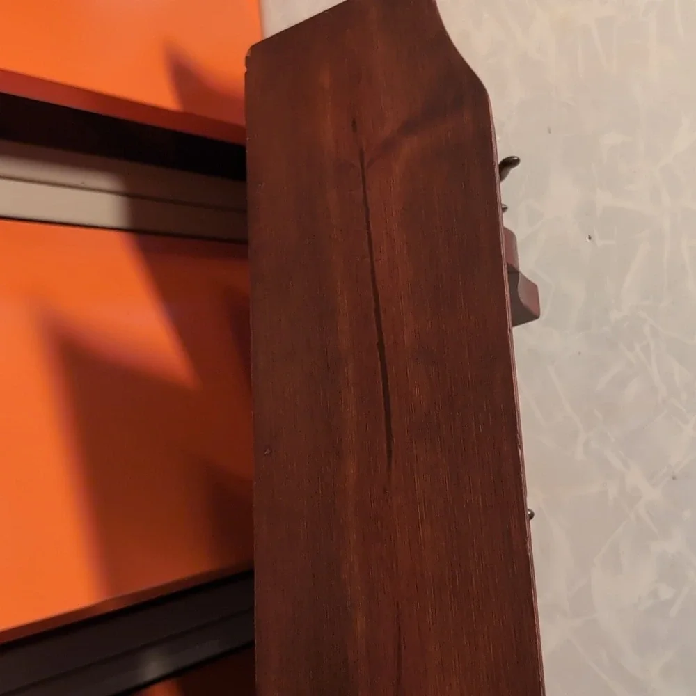 Vintage Wooden Wall Shelf with 3 Hooks Brown Wood Sawtooth Hangers